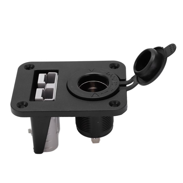 Loewten Power Outlet Socket Panel, Lighter Socket, Lighter Socket 12‑24V Black Dual Output Car Charger Panel For Motorcycles Yachts Boats Lawn Mowers