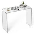 thumbnail image 4 of KFFKFF Clear Plexiglass Sofa Table, Transparent Plexiglass Accent Table, Acrylic Side Table with Dimensions 37.95x15x29.13 inch, Suitable for Entryway, Lounge, Dining Area, 4 of 9