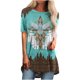thumbnail image 1 of Blusa informal de manga corta con estampado de cuello redondo para mujer Fridja  ghk2074, 1 of 8