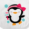 thumbnail image 4 of Inktastic Penguin Girl Snowflakes Girls Baby Bib, 4 of 4