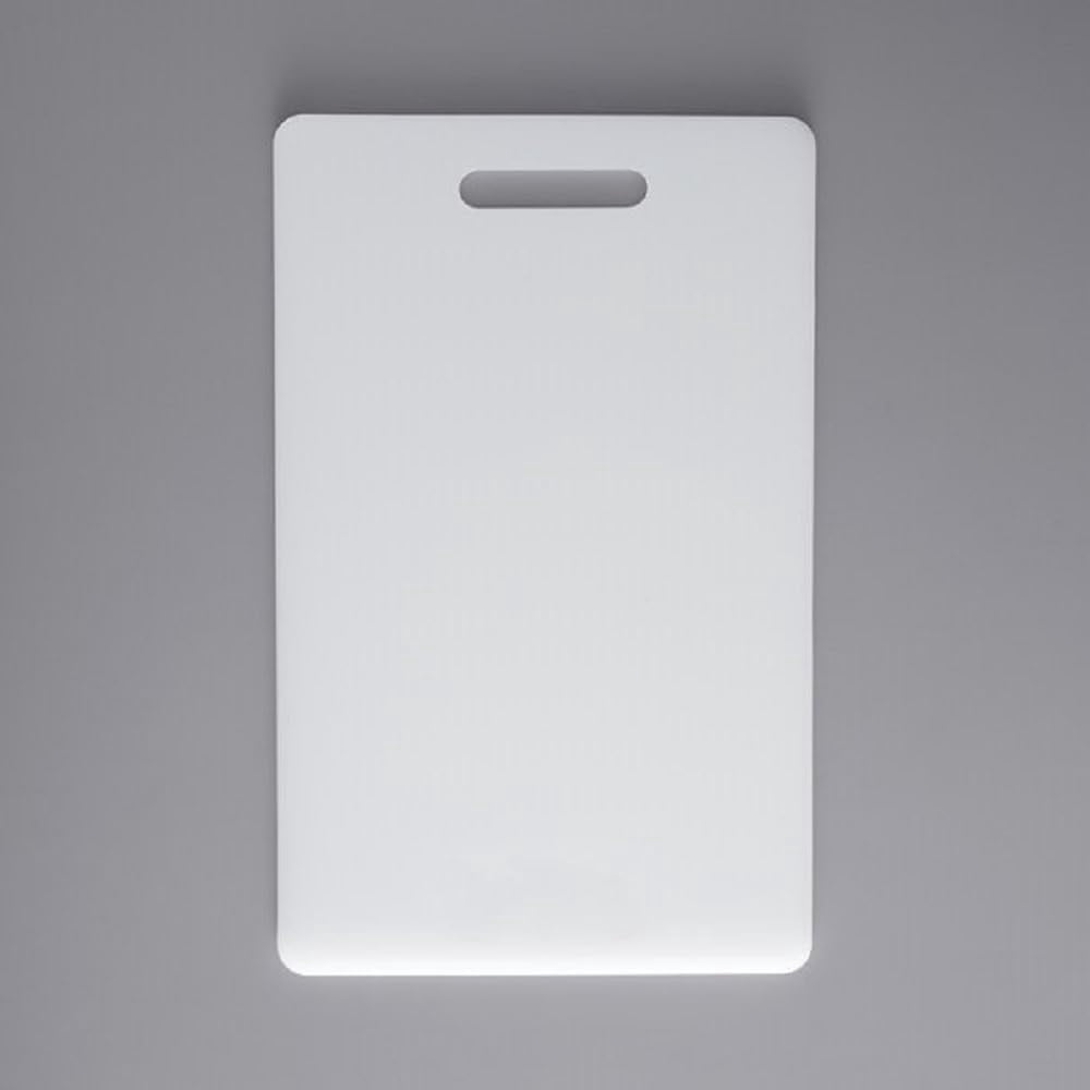 TrueCraftware- 16" x 10" x 1/2" White Plastic Utility Cutting Board with Handle- Non-Skid Plastic Chopping Board Cutting Boards for Meat Vegetables Fruits Dishwasher Safe for Home Kitchen Restaurants