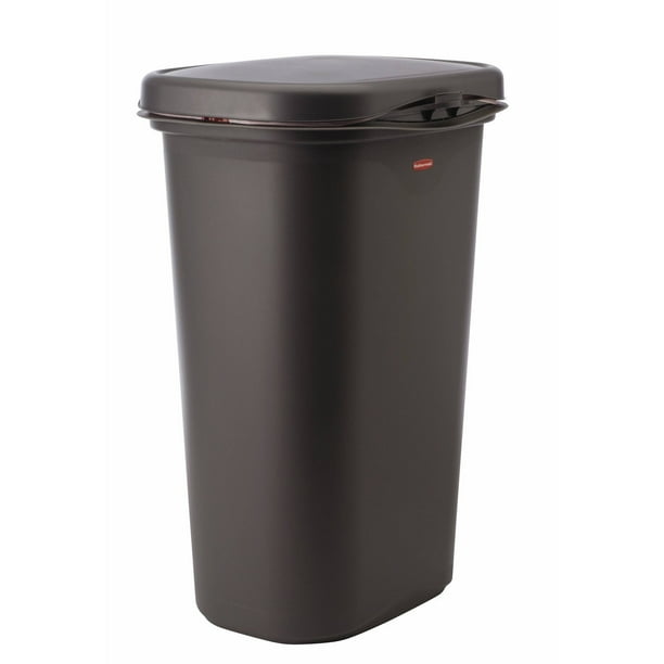 Rubbermaid, Spring Top Wastebasket with Liner Lock, 13 gal, Cashmere