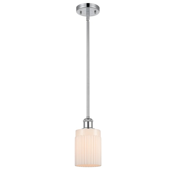 516-1S-PC-G341-Innovations Lighting-Hadley-1 Light Pendant in Art Nouveau Style-4.5 Inches Wide by 8 Inches High Polished Chrome Finish with Matte