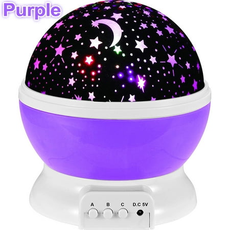 Purple Star Led Night Light Rotate Music Projection Lamp Romantic Baby Sleeping Light Christmas (Best Nightlight For Toddler Uk)