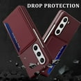 thumbnail image 5 of for Samsung Galaxy Z Fold 5 Case Wallet with 2-Card Credit Card Holder Slot Full Body Protection Slim Fit Phone Case for Women Men-Burgundy, 5 of 11