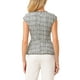 thumbnail image 3 of INSPIRAR CHIC Blusa de Peplum Elegante de Tweed para Mujeres con Cuello Redondo y Mangas Cortas para Oficina XL Blanca, 3 of 5