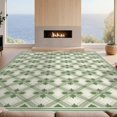 thumbnail image 2 of Design&I 9'x12' Washable Area Rug Snag-Free Sage Cream Symmetrical Border Network Balanced Framework Bathroom for Dining Room, Basement, Large Office, 2 of 7