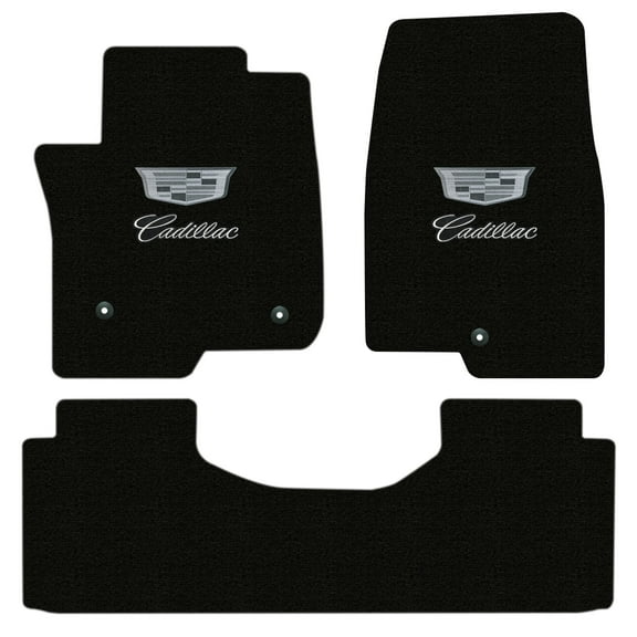 Lloyd Mats LogoMat Custom-Fit 3PC Carpet Floor Mats for 2023-2026 Cadillac Escalade ESV, Charcoal