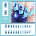 thumbnail image 2 of Yoyauz 24 Pieces Of Colorful Pressed Nails, Complete Set Of Almond Short Square Spring And Summer Fake Nails With Hand-Painted Beach Coconut Tree Ocean Patterns, Women Can Reuse And Stick Nails On, 2 of 8