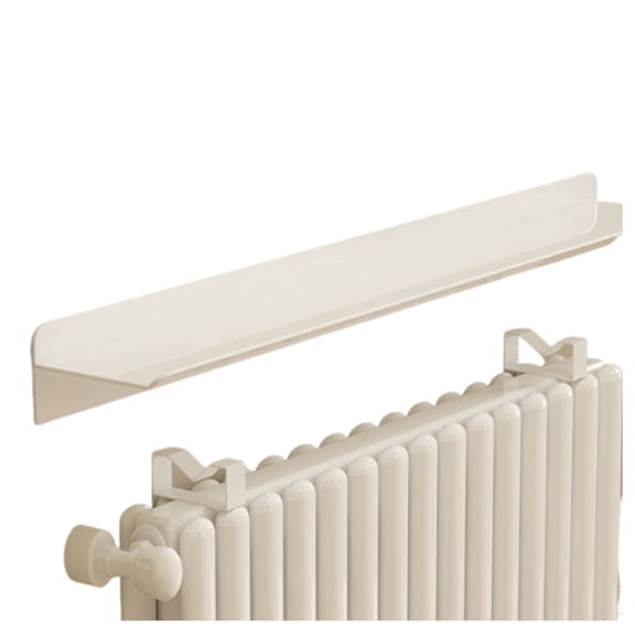 Radiator cover white, radiator shelf floating heater cover made of aluminum alloy, dustproof smoke-free radiator shelf without drilling for kitchen offices bathrooms
