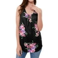 thumbnail image 4 of Hibeli Women Sleeveless Floral Print U Neck Zip-up Back Swing Summer Tunic Tank Tops, 4 of 7