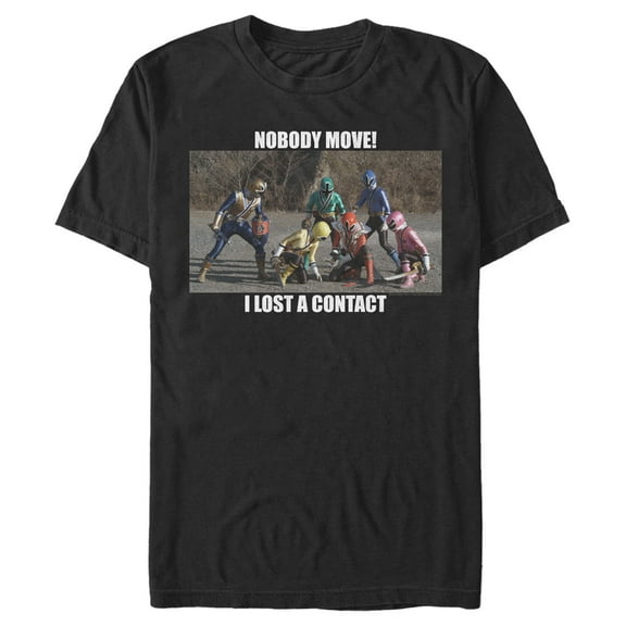 Men's Power Rangers Contact Lens Meme  Graphic Tee Black Medium