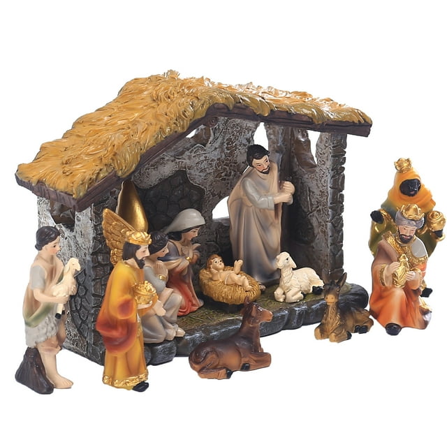 Christmas Nativity Manger Group Scene Ornament Gift Box