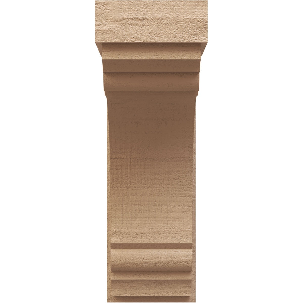 9"W x 18"D x 27"H Classic Warren Rough Cedar Woodgrain TimberThane Corbel, Primed Tan