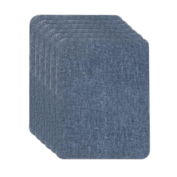 Denim Iron-on Patches, 6Pcs Sew-on Fabric Patches for Jeans Clothing Repair Shades Decoration Kit, Blue 5 x 3.7"