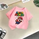 thumbnail image 3 of Camiseta de verano de la marca de dibujos animados Mario, cómoda para niños, informal, de calle, con diseño de sol, para niños y niñas, ropa bonita de estilo Harajuku para niños y hermanos, 3 of 5