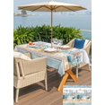 thumbnail image 5 of Outdoor Tablecloth with Umbrella Hole for Patio/Picnic/Party/Camping, Starfish Coastal Waterproof Table Cloth Rectangle Table Cover Washable, Summer Ocean Blue Coral Conch Seagrass (52"x 70"), 5 of 8