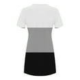 thumbnail image 4 of Casual Dresses for Women Crewneck Color Block Short Sleeve Tshirts Dress Loose Fit Summer Knee Length Tunic Dress, 4 of 4