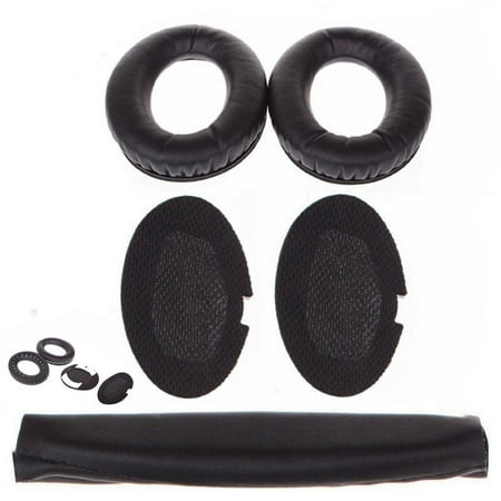 Replacement Earpads Fit for Boses QuietComfort QC15 QC2 QC25, Headphones Ear Pads Cushion, Headset Ear Cover and Headband Cover with Memory Form, Black