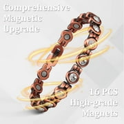 Pure Copper Magnetic Bracelets for Women, Cubic Zirconia Bracelets, Vintage Copper Jewelry,Gift for Mom Wife