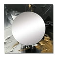 thumbnail image 2 of Designart "Delicate Beloved Gilt Abstract Wave On Black I" Abstract Painting Square Mirror For Wall Decor - Large Gold Square Printed Wall Mirror Art - Wall Mounted Square Large Mirror, 2 of 5
