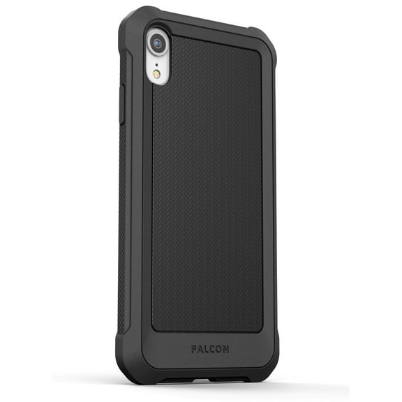 Encased iPhone XR Protective Case, Rugged Full Body Cover (Falcon) Black