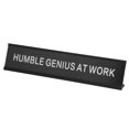 thumbnail image 1 of Uxcell HUMBLE AT WORK Placa de Nombre de Escritorio, Placa de Escritorio de Aluminio, Señal Divertida de Placa de Nombre para Regalos de Broma a Compañeros de Oficina, Negro/Blanco sobre Negro, 1 of 7