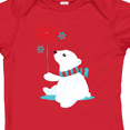 thumbnail image 4 of Inktastic Polar Bear With A Scarf, White Bear, Snowflakes Boys or Girls Baby Bodysuit, 4 of 5