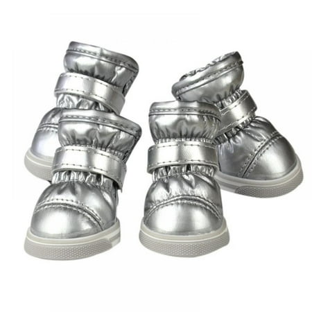 TINKER 4 Pieces Nonslip Dog Mesh Boots Reflective Puppy Shoes Breathable Soft Sole Dog Paw Protectors  Adjustable Anti-Slip Outdoor Pet Boots for Small and Medium Pets
