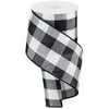 Woven Ribbon, 4" Wide x 10 Yards, Black White Large Buffalo Check Ribbon : Lumberjack Party Supplies :