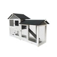 thumbnail image 3 of Ashion 2-Story Rabbit Hutch Wood Bunny Hutch Cage Small Animal House with Ramp No Leak Tray Weatherproof Roof for Outdoor & Indoor, 3 of 8
