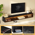 thumbnail image 4 of WELIKERA Mueble para TV 70 Pulgadas con Luces RGB, Repisas Flotantes de Pared para TV con Toma de Corriente, Almacenamiento Debajo para Sal&oacute;n, Dormitorio, Negro, 4 of 8