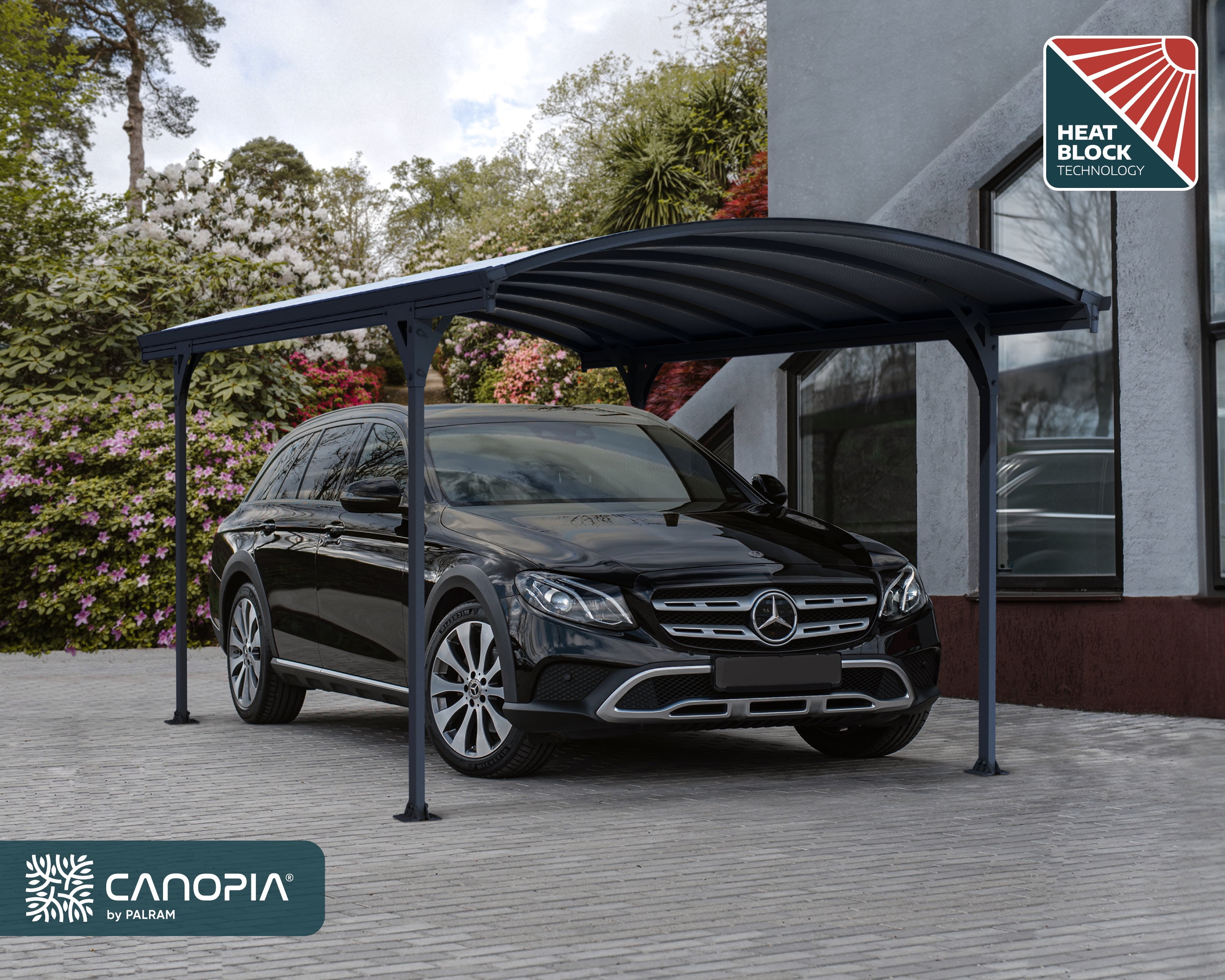 Palram - Canopia Vitoria 5000 10' x 16' Polycarbonate/Aluminum Carport - Gray/Gray