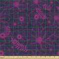 thumbnail image 2 of Vintage Floral Fabric by the Yard, Abstract Natural Motifs Flowers Detailed Petals in Monochrome Style, Upholstery Fabric for Dining Chairs Home Decor Accents, Magenta and Indigo by Ambesonne, 2 of 5