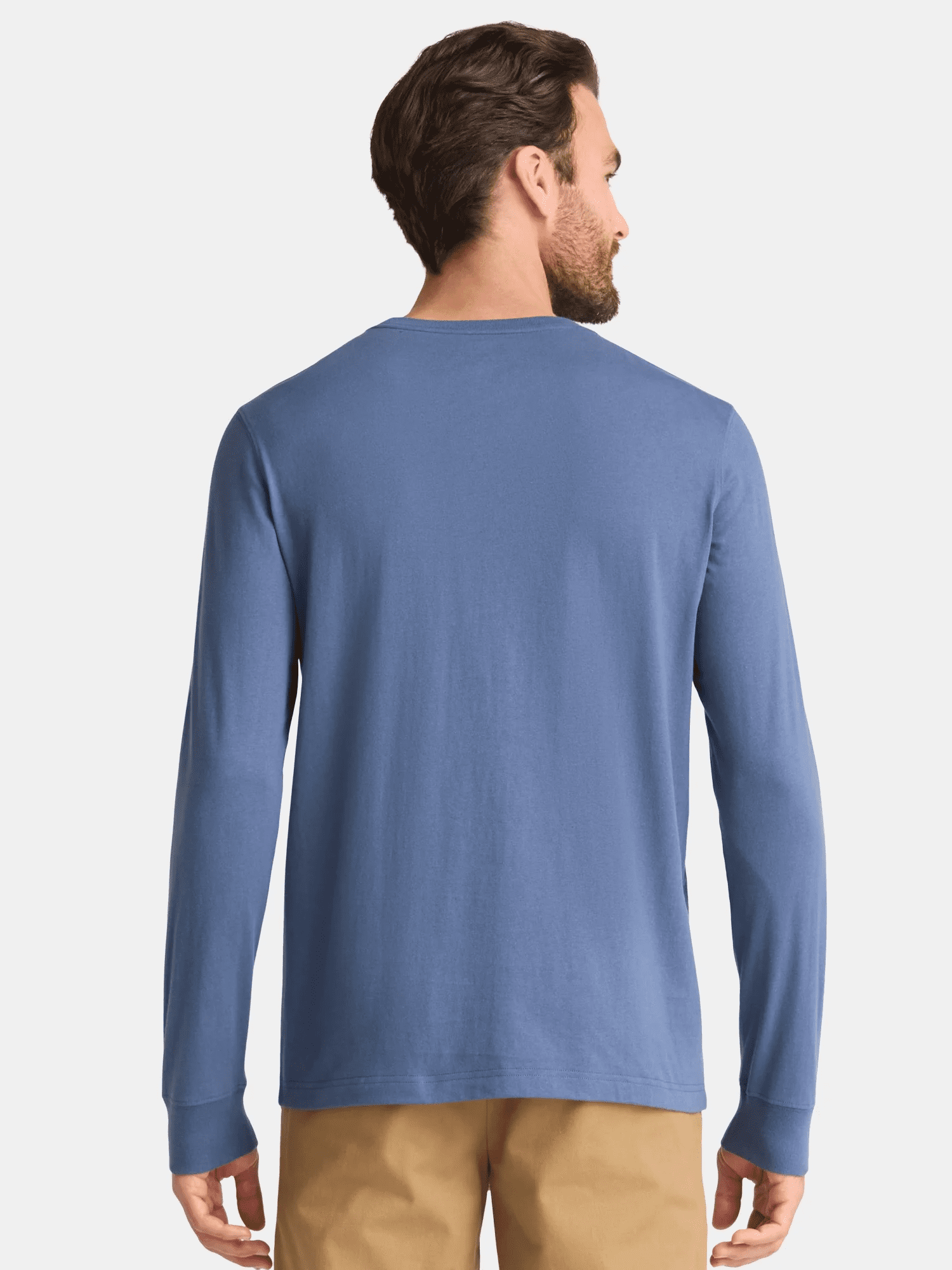George Men's and Big Men's Cotton Crewneck Tee with Long Sleeves, 3-Pack, Sizes XS-3XL