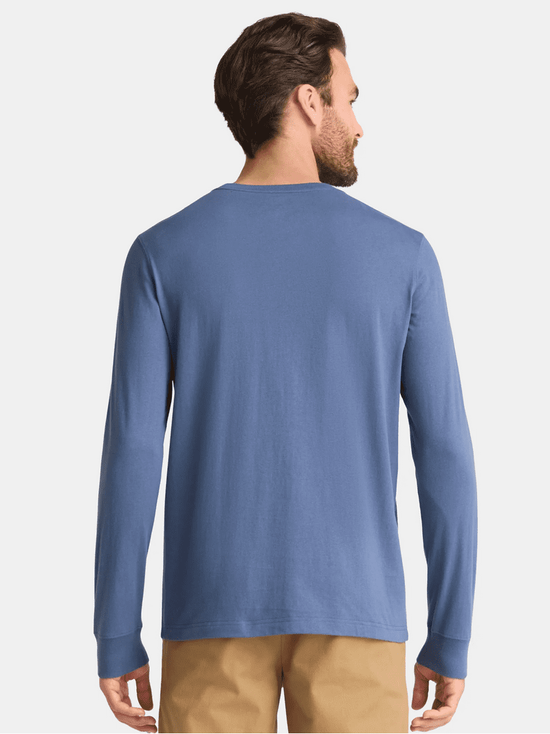 George Men's and Big Men's Cotton Crewneck Tee with Long Sleeves