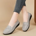 thumbnail image 2 of LOVZFMLL Women's Penny Loafers Classic Slip On Flat Shoes for Business Casual Work Comfortable Round Toe Dress Flats Gray 7, 2 of 9