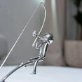 thumbnail image 5 of "Kinetic Fishing Motion Sculpture - Balancing Art Desktop Decor, Stainless Steel Physics Desk Toy for Home Office, Relaxing Kinetic Movement Display" 1PC, 5 of 7