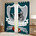 thumbnail image 2 of jejeloiu Rugby Ball Helmet Black Out Curtains,Football Sport Games Curtains Pack of 2 (42x63 Each) For Kids, 2 of 6