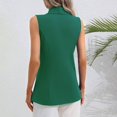 thumbnail image 4 of Women's Sleeveless Blazer Vest Single Button Lapel Open Front Suit Waistcoat for Business Casual Office Wear S, 4 of 7