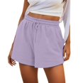 thumbnail image 3 of CHENge Women's French Terry Shorts Drawstring Lounge Sweat Shorts with Side Pockets Summer Casual Comfort Wear, 3 of 6
