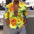 thumbnail image 1 of Camisa floral para hombre, camisas con estampado 3D de hojas tropicales, camisa hawaiana de moda para hombre, blusa informal de manga corta para playa, camisa con solapa para hombre y niño, 1 of 6