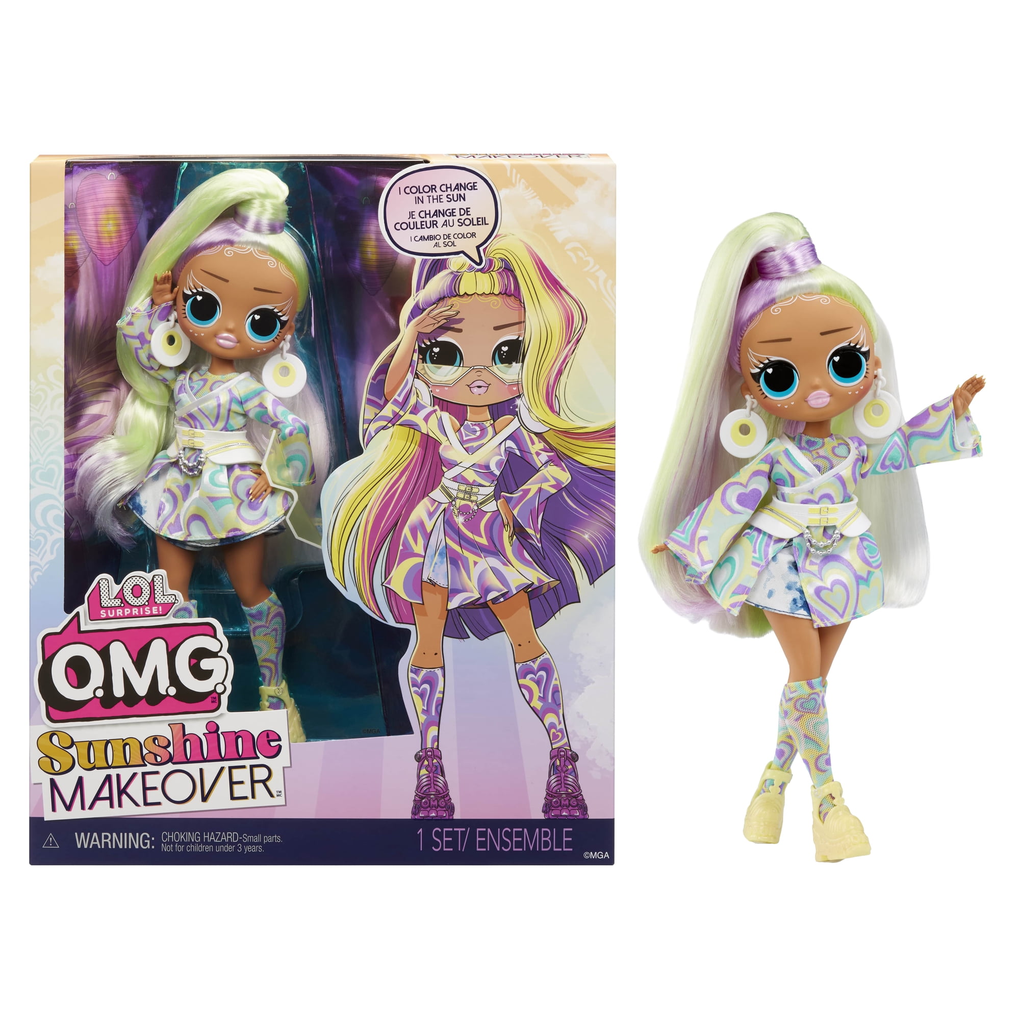 LOL Surprise OMG Sunshine Color Change Sunrise Fashion Doll with Color Changing Hair and Fashions and Multiple Surprises – Kids Toy Gift Ages 4+