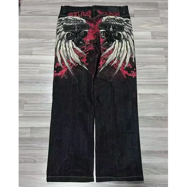 Pantalones vaqueros holgados Y2k para hombres y mujeres, Jeans de pierna ancha, pierna recta bordada, moda gótica Vintage, Hip Hop, ocio callejero, nuevo