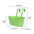 thumbnail image 2 of RLATCR Metal Railing Planter for Outdoor Plants Balcony Hanging Flower Pots with Detachable Hooks and Drain Holes Oval Bucket Rail Box Fence Planters for Home Garden Decor, 2 of 2