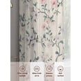 thumbnail image 6 of Spring Flowers Sheer Curtains 72 Inch Length 2 Panels Set Window Treatments, Blue Pink Floral Leaves Farmhouse Vintage Plants Rod Pocket Semi Curtains for Living Room/Bedroom/Kitchen, 104"W x 72"L, 6 of 7