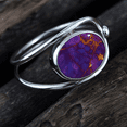 thumbnail image 4 of Sterling Silver Ring For Women Natural Purple Copper Turquoise Ring Sterling Silver Boho Ring Bezel Set Gemstone Ring, 4 of 6