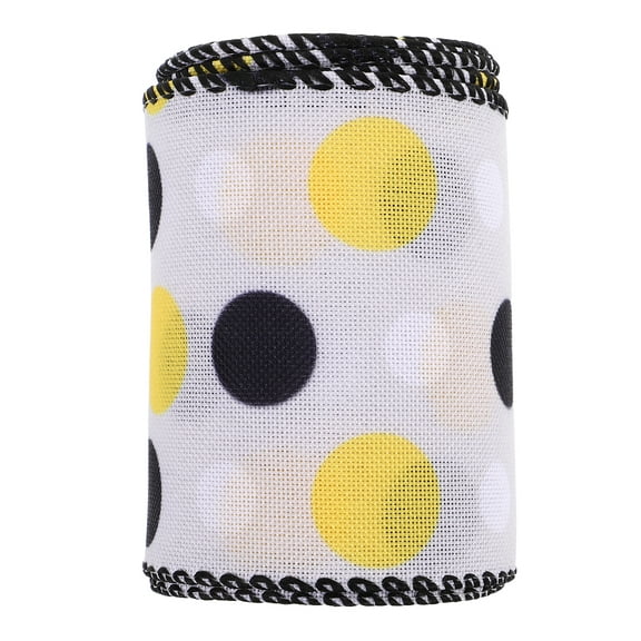 unbranded Bumble Bee Ribbon Wired Dot Wired Edge Ribbon Craft Ribbon Decorative Ribbon For Wrapping Party Decoration Hair Bows Crafting And Sewing