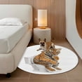thumbnail image 3 of Funny Tigers Round Rug 6ft Washable Circle Kitchen Rugs Non Slip Cute Art Fun Lovely Animals on Toilets Large Area Rug Indoor Floor Carpet for Bedroom Living Room Home Office Dining Room Nursery, 3 of 8