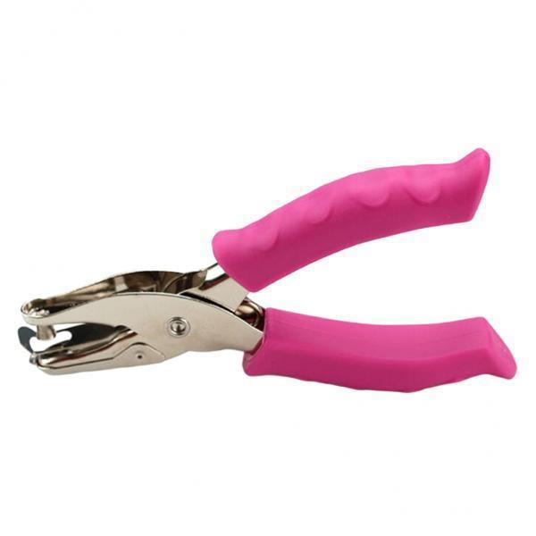 Perforador De Papel Con 2 Agujeros, Perforador De Papel De Mano De Metal, Color Rosa, 6mm